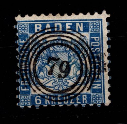 Baden 19 b gestempelt doppelt tiefst geprüft Brettl BPP #DCV10