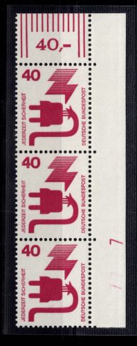 BRD Bund 699 DZ postfrisch Druckerzeichen 7 #DCV32