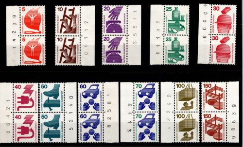 BRD Bund 694-703, 773 BN postfrisch als Paare mit Bogennummer #DCV48