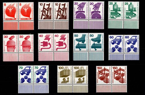 Berlin 402-411, 453 postfrisch als Paare vom Unterrand #DCV89