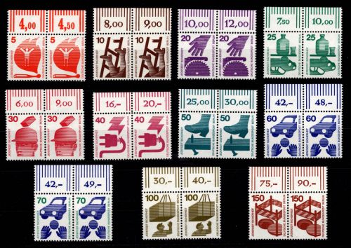 Berlin 402-411, 453 postfrisch als Paare vom Oberrand #DCV91