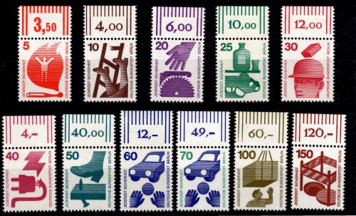 Berlin 402-411, 453 postfrisch vom Oberrand #DCV92