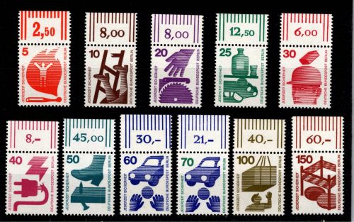 Berlin 402-411, 453 postfrisch vom Oberrand #DCV93