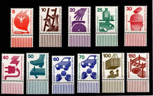 Berlin 402-411, 453 postfrisch vom Unterrand #DCV94