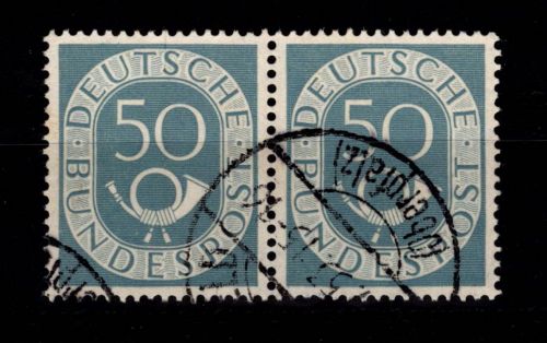 BRD Bund 134 gestempelt als waagerechtes Paar #DDM48