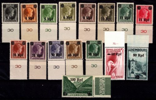 Deutsche Besetzung Luxemburg 17-32 postfrisch vom Rand #DBU91