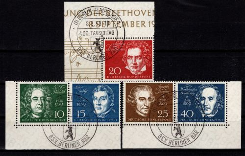 BRD Bund 315-319 gestempelt Blockeinzelmarken gestempelt Belin Ersttag #DBU80