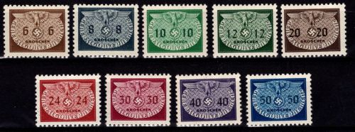 Generalgouvernement Dienstmarken 16-24 postfrisch #DBV00