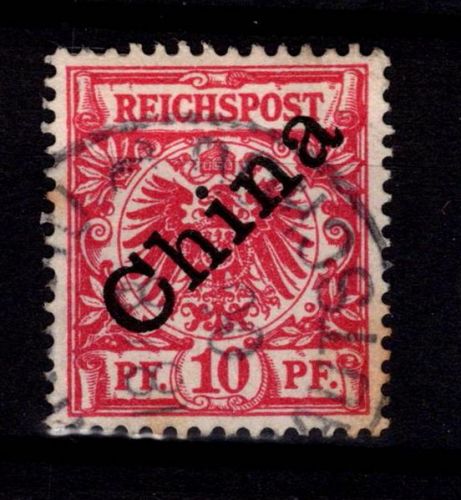 Deutsche Auslandspostämter China 3 I gestempelt etwas fleckig #DBV61