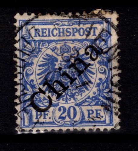 Deutsche Auslandspostämter China 4 I gestempelt etwas fleckig #DBV66