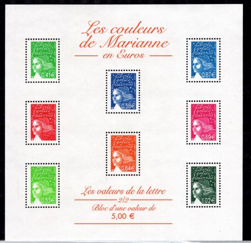 Frankreich 3584, 3587- 3590, 3592 postfrisch ZD-Bogen Marianne #DCJ72