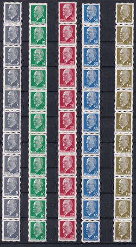 DDR 11er Streifen 845,846,848,937,1540 postfrisch Ulbricht Rollenmarke #DCK27