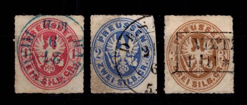 Preußen 16-18 gestempelt leichte Mängel #DCW80