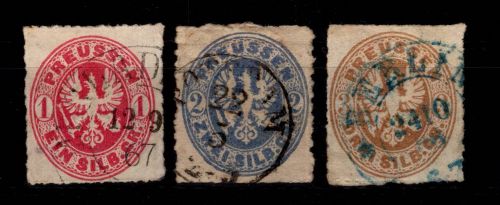 Preußen 16-18 gestempelt leichte Mängel #DCW81