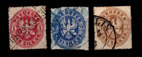 Preußen 16-18 gestempelt leichte Mängel #DCW82