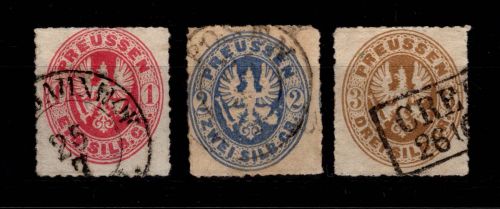 Preußen 16-18 gestempelt leichte Mängel #DCW84