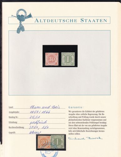 Thurn und Taxis 25, 51 postfrisch Borek Garantie #DDC06