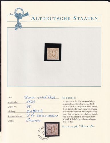 Thurn und Taxis 44 postfrisch Borek Garantie #DDC07