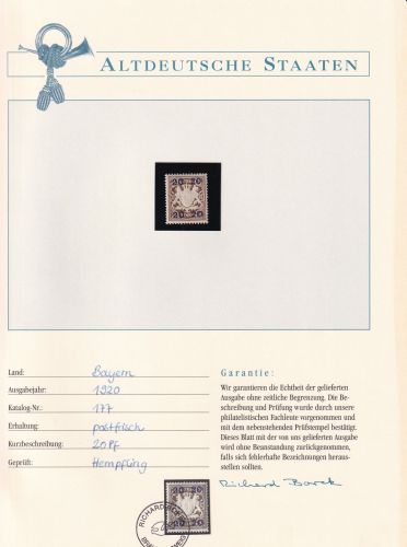 Bayern 177 postfrisch Borek Garantie #DDC18