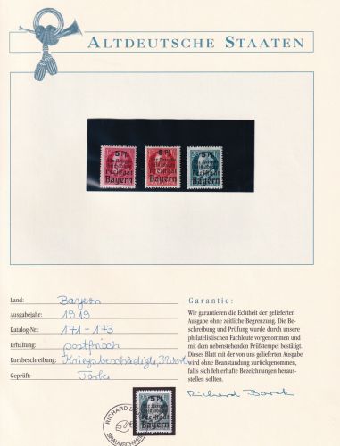 Bayern 171-173 postfrisch Borek Garantie #DDC19