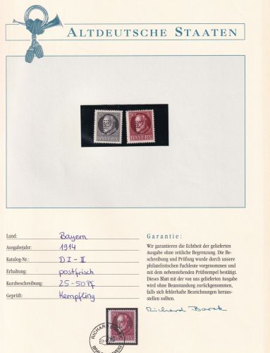 Bayern Dienstmarken I-II postfrisch Borek Garantie #DDC20
