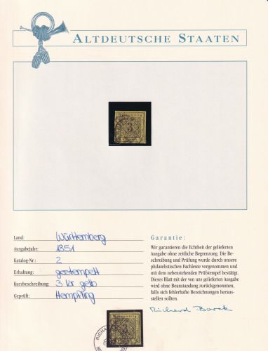 Württemberg 2 gestempelt