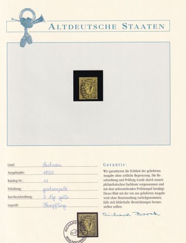 Sachsen 11 gestempelt Borek Garantie #DDC41