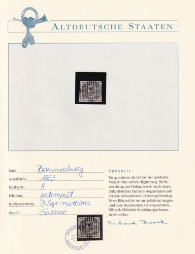 Braunschweig 8 gestempelt Borek Garantie #DDC44