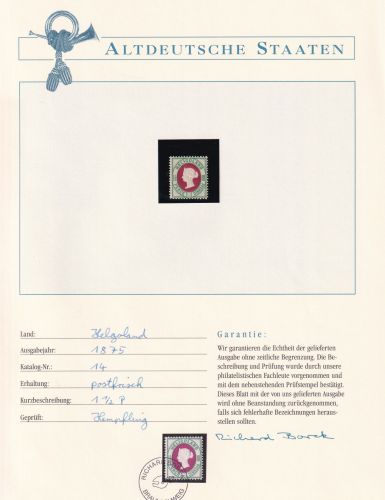 Helgoland 14 gestempelt Borek Garantie #DDC50