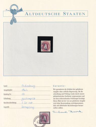 Oldenburg 17 gestempelt Borek Garantie #DDC54
