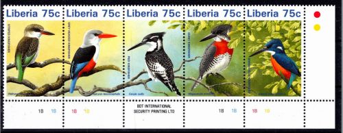 Liberia 1796-1800 postfrisch Motiv Vögel, Zusammendruck #DCY26