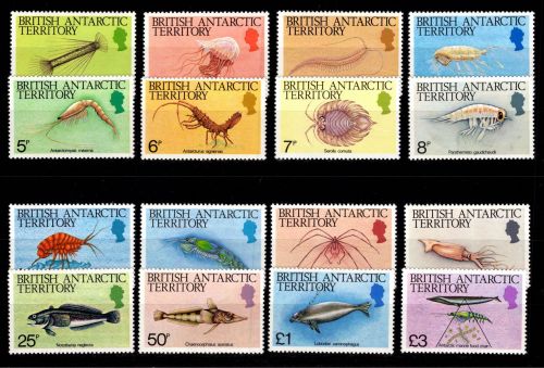 Britische Gebiete in der Antarktis 108-123 postfrisch Motiv Meerestiere #DCY37