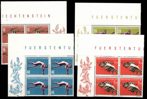 Liechtenstein 342-345 postfrisch als 4er Block, Rand gefaltet #DCY88