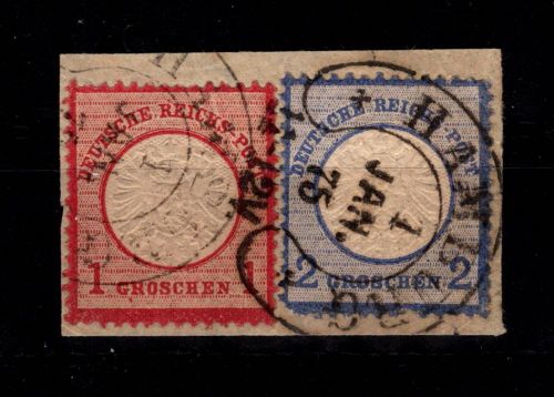 Deutsches Reich 19, 20 gestempelt mit Hufeisenstempel Hamburg Spali.17/10 #DCZ16