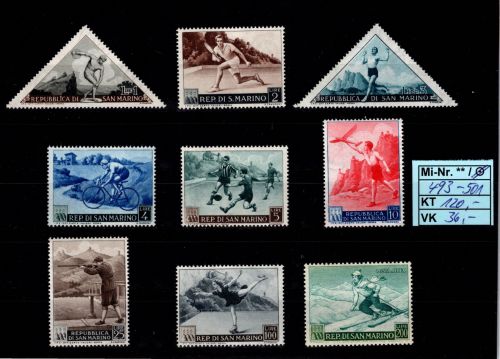 San Marino 493-501 postfrisch Motiv Sport #DCZ24