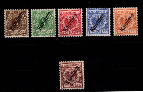 Deutsche Kolonien Karolinen 1 II-6 II mit Falz #DDN88