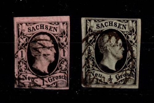 Sachsen 3-4 gestempelt leichte Mängel #DDO36