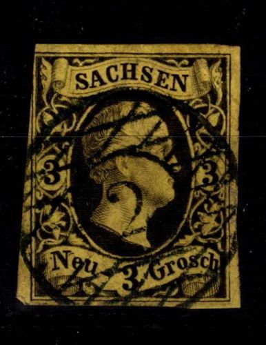 Sachsen 6 gestempelt angeschnitten #DDO37