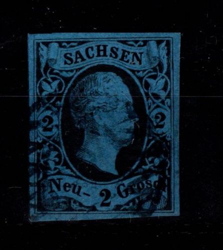 Sachsen 7 gestempelt leichte Mängel, geprüft Vaatz BPP #DDO38