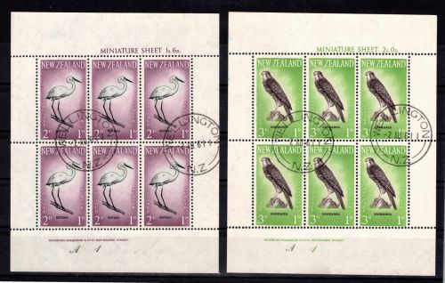 Neuseeland 416-417 gestempelt als Kleinbogen, Motiv Vögel #DCC26