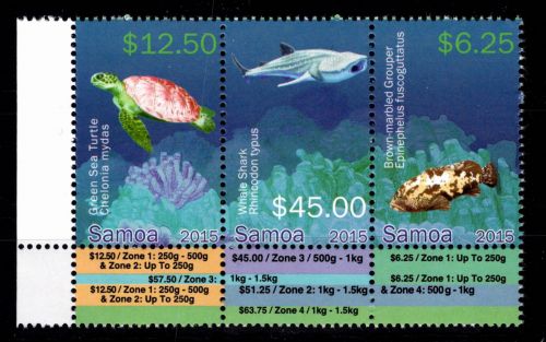 Samoa 1230-1232 postfrisch Zusammendruck, Motiv Fische #DCC34