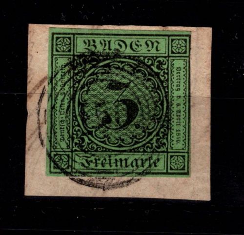 Baden 6 gestempelt allseits vollrandig #DDJ04