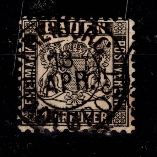 Baden 17 gestempelt mit sauberer Zähnung #DDJ05