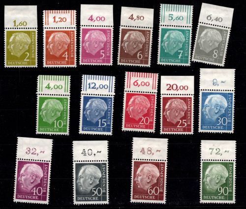 BRD Bund 1-196 postfrisch vom Oberrand, teils mit Anhaftungen #DDJ14