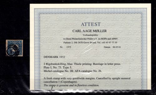 Dänemark 2 II gestempelt geprüft Carl Aage Möller #DDS69