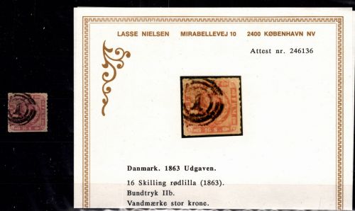 Dänemark 10 gestempelt geprüft Lasse Nielsen Fotobefund #DDS70