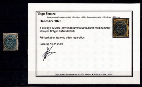 Dänemark 23 II YA gestempelt geprüft Vagn Jensen Fotobefund #DDS73