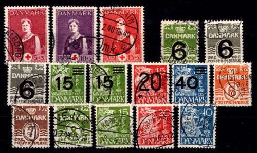 Dänemark Jahrgang 1939 und 1940 gestempelt #DDT86