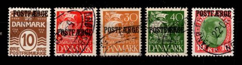 Dänemark Postfähre-(Paket)-Marken 11-15 gestempelt #DDU09