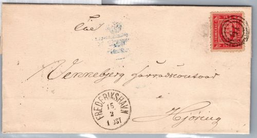 Dänemark Dienstmarken 2 B auf Brief #DDU18